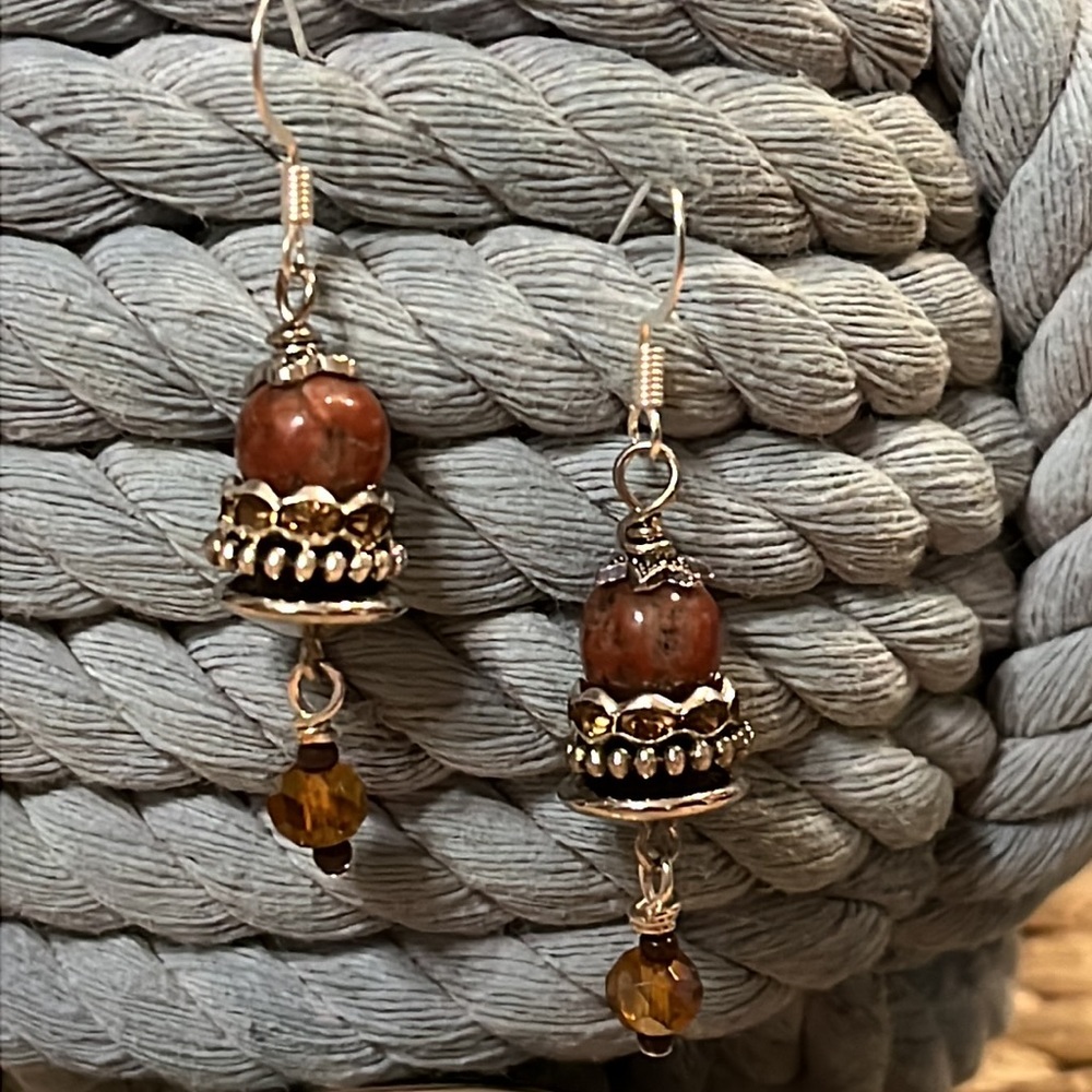 Natural Jasper Drop Earrings